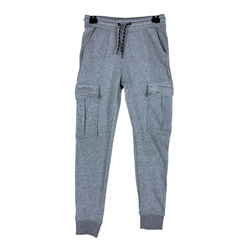 Hype. Pants Teens Small Gray Fleece Cargo Jogger Elastic Waist Pockets